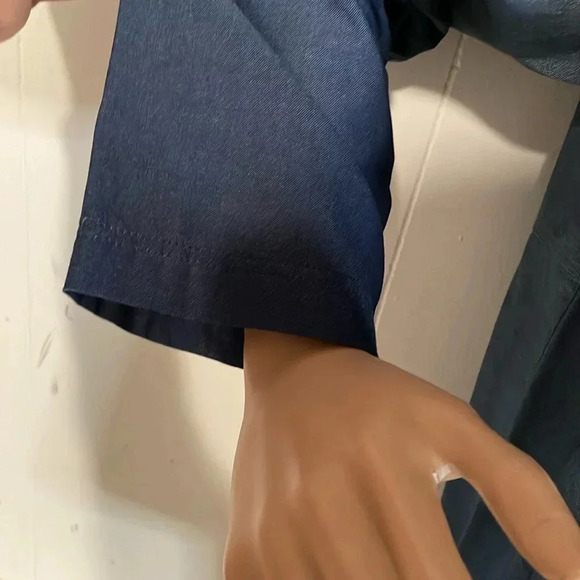 Lafayette 148 New York Blue Button-Up Shirt - Picture 4 of 15